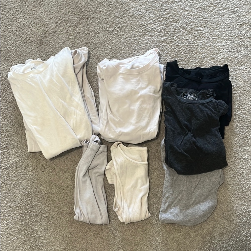 (13 Pcs Set!) Assorted White, Black, and Gray T-Shirts and 2 Sleeveless T-Shirts